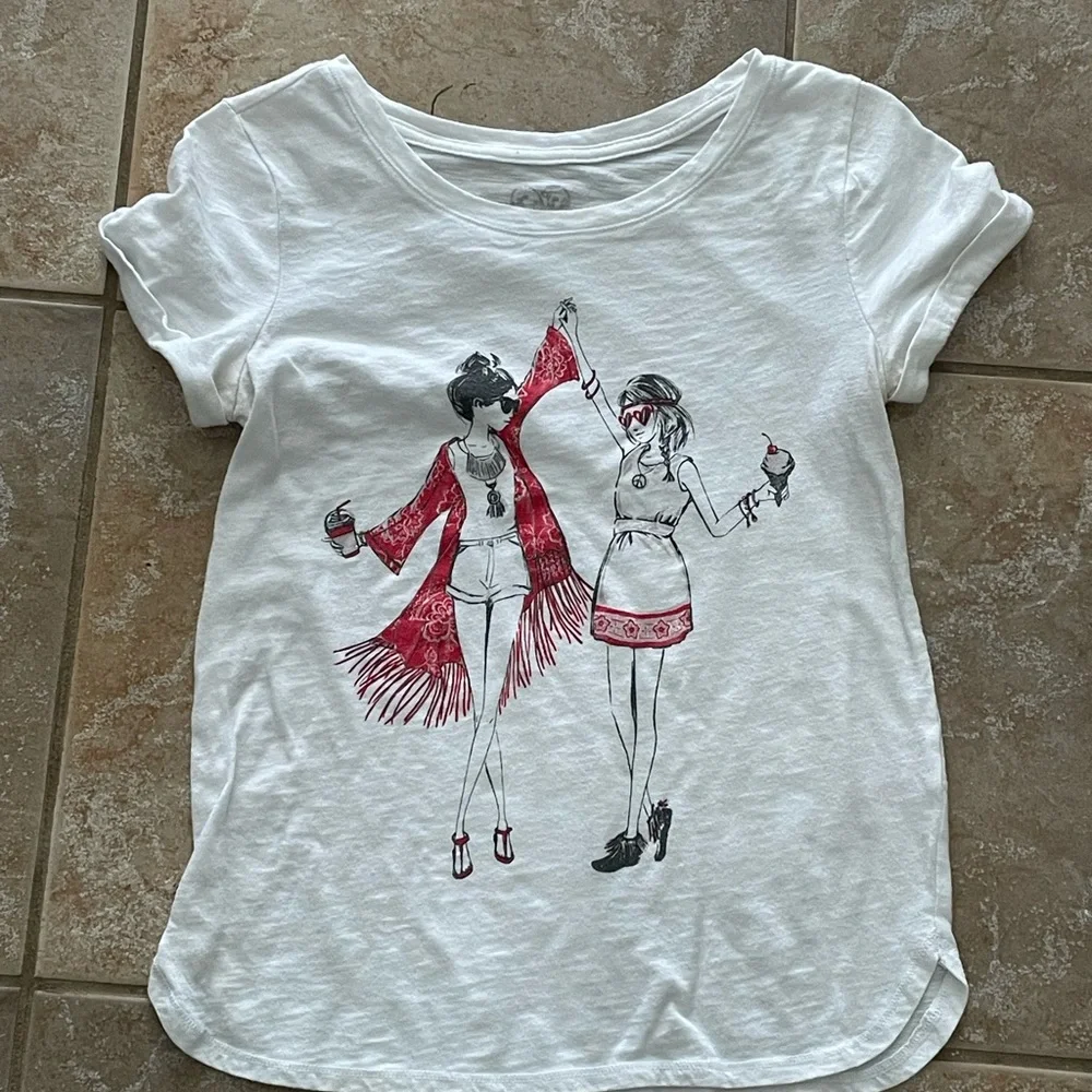 Justice Preppy‎ Girl Bohemian Girl Tshirt Size 12 Girls